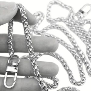 0032. Unbranded 47" long silver tone chain for handbag